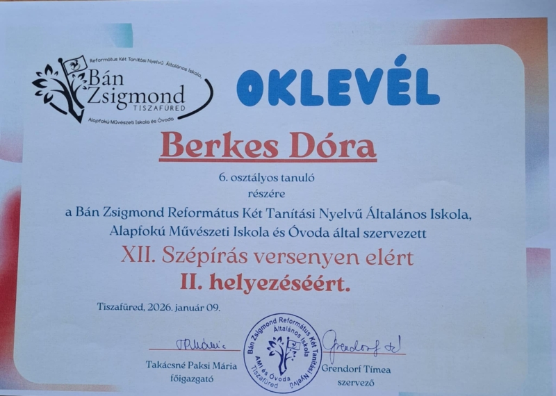 Szépírás verseny 